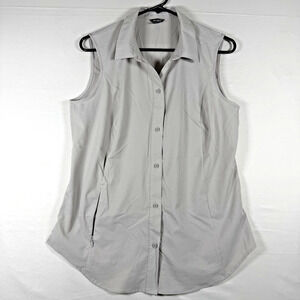 Eddie Bauer Polyester Tech Sleeveless Shirt Athletic Gray Work Modern Women's M